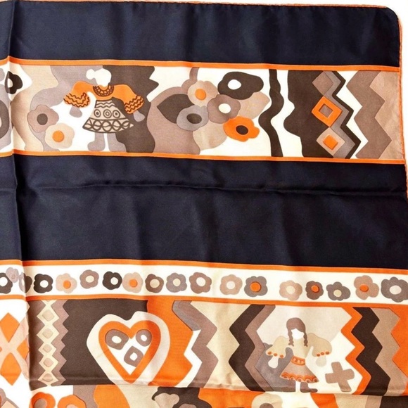 Lanvin Orange and Black Motif Scarf - Picture 5 of 6